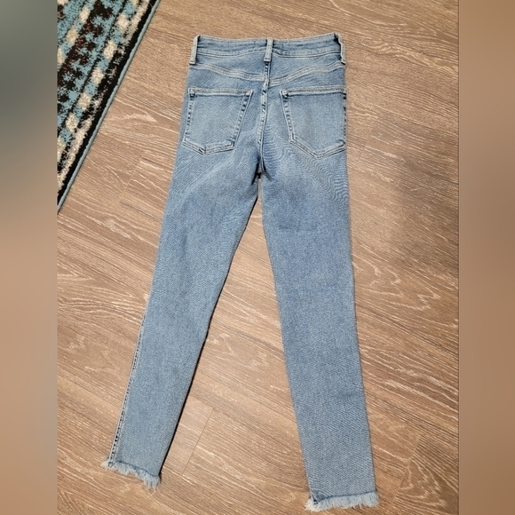 FREE PEOPLE size 26 Denim frayed Straight stretch NWOT - Picture 5 of 6